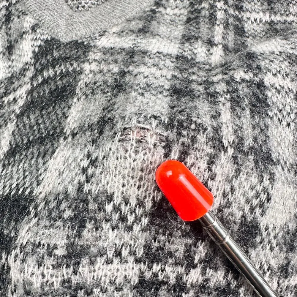 Banana Republic | Women | Plaid Wool Mohair Blend Boxy V-Neck Sweater | Medium